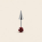 Round CZ & Spike Barbell Ruby Flame detail 13