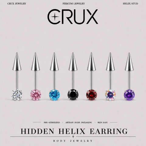 Round CZ & Spike Barbell