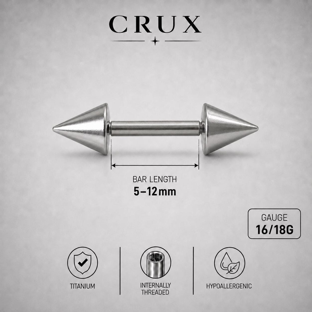 Double Spike & Chain Barbell detail 14