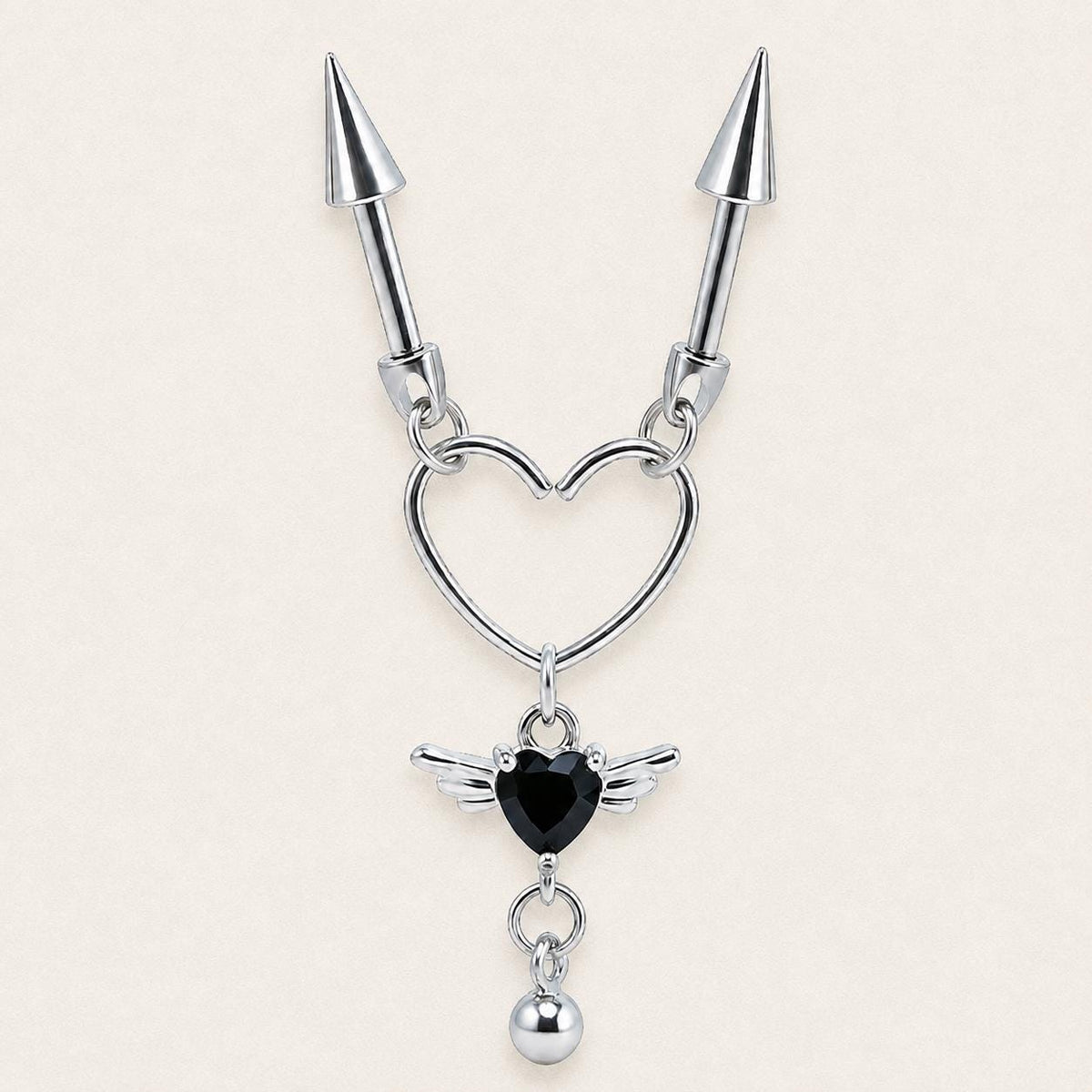 Devil Winged Heart Chain Midnight Devil detail 6