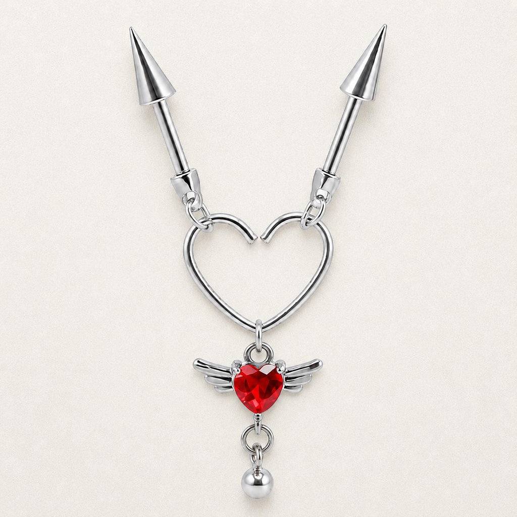 Devil Winged Heart Chain Crimson Desire detail 9