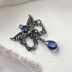 Devil Wing Crystal Dangle Gunmetal｜Sapphire detail 15
