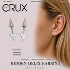 Trillion Crystal & Spike Barbell hidden helix jewelry