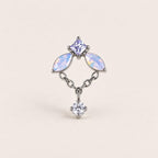 Iridescent Leaf Chain Dangle Lilac Mist detail 11