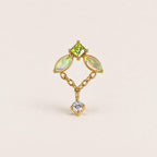 Iridescent Leaf Chain Dangle Lime Meadow detail 16