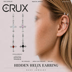 Gothic CZ Cross Dangle hidden helix jewelry