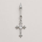 Gothic CZ Cross Dangle Sacred Light detail 10