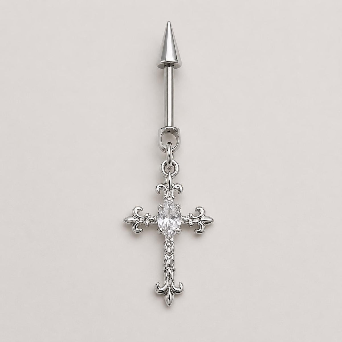 Gothic CZ Cross Dangle Sacred Light detail 10