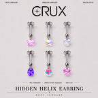 Crystal Dangle Stud hidden helix jewelry