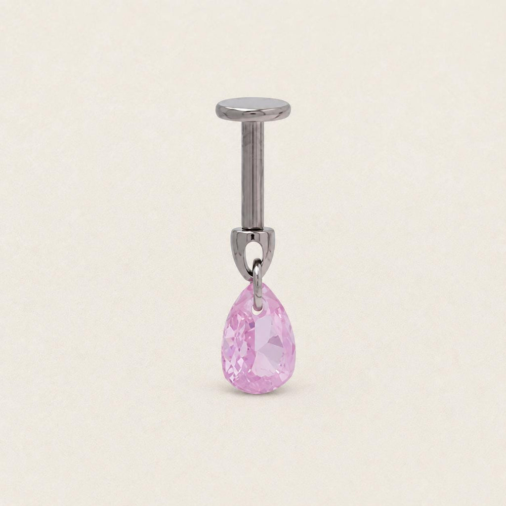Crystal Dangle Stud Teardrop｜Blush detail 12
