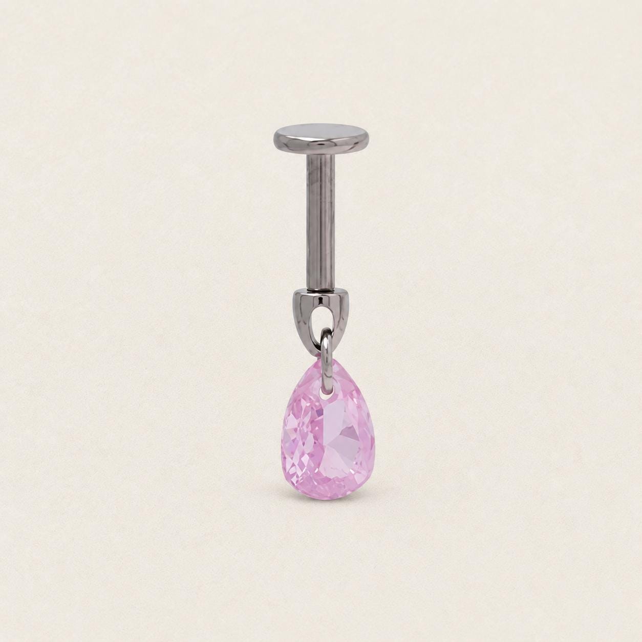 Crystal Dangle Stud Teardrop｜Blush detail 12