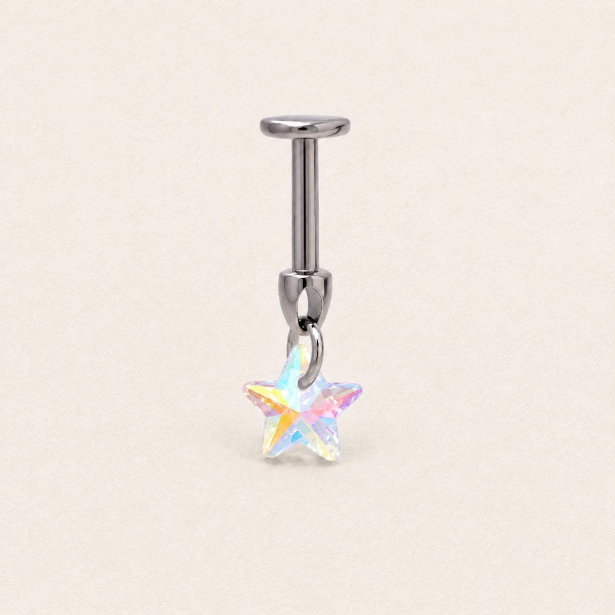 Crystal Dangle Stud Star｜Aurora Glow detail 15