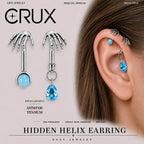Skeleton Hand Crystal Barbell hidden helix jewelry