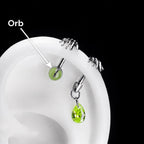 Skeleton Hand Crystal Barbell Orb｜Lime Spark detail 12