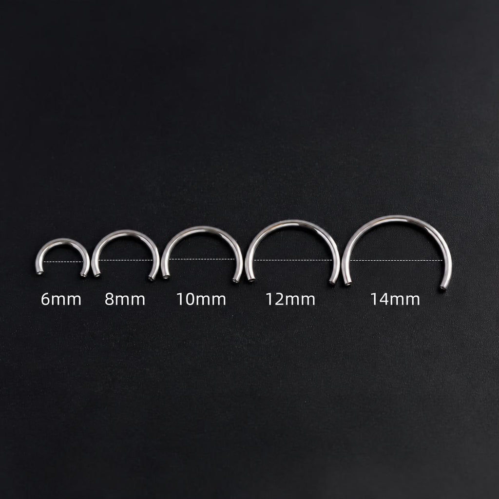 Customizable Titanium Horseshoe Barbell detail 6