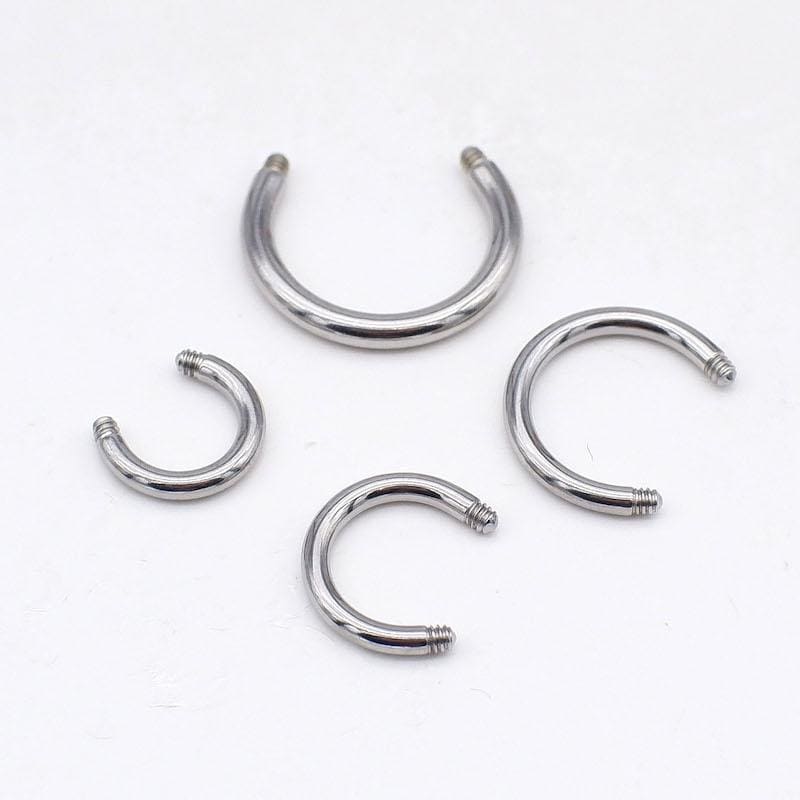 Customizable Titanium Horseshoe Barbell detail 8