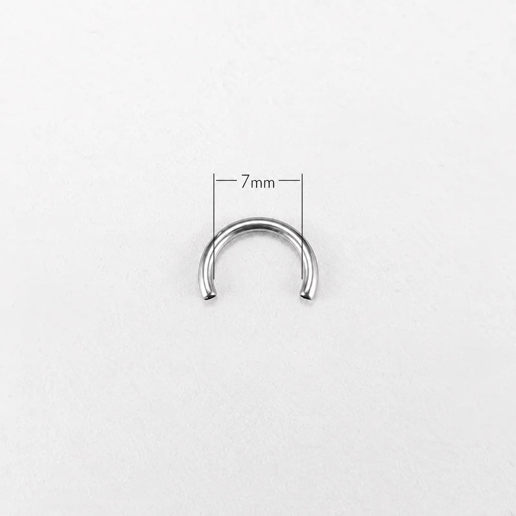 Customizable Titanium Horseshoe Barbell detail 10