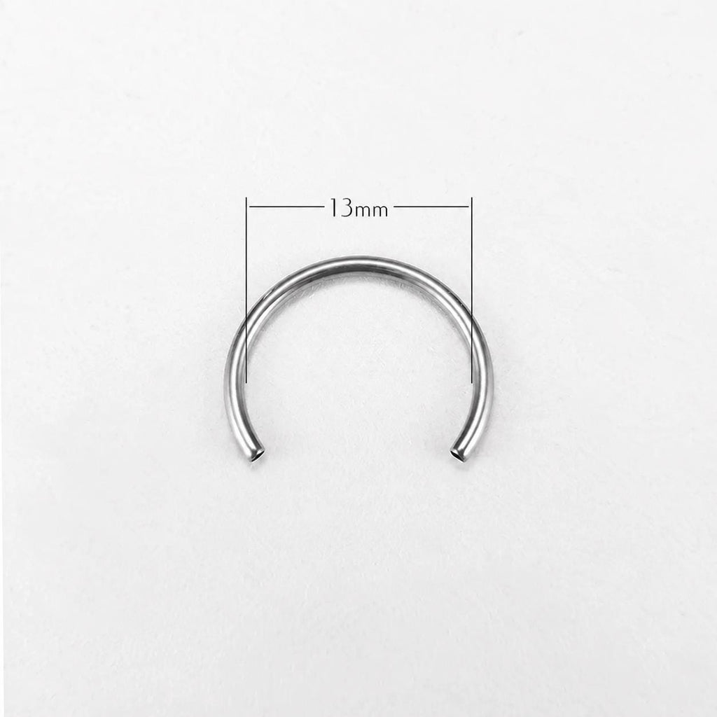 Customizable Titanium Horseshoe Barbell detail 12