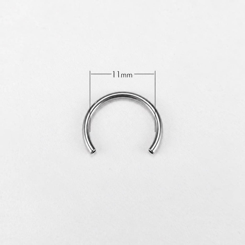 Customizable Titanium Horseshoe Barbell detail 13