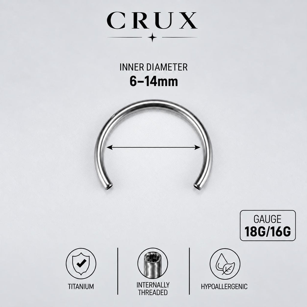 Customizable Titanium Horseshoe Barbell detail 17