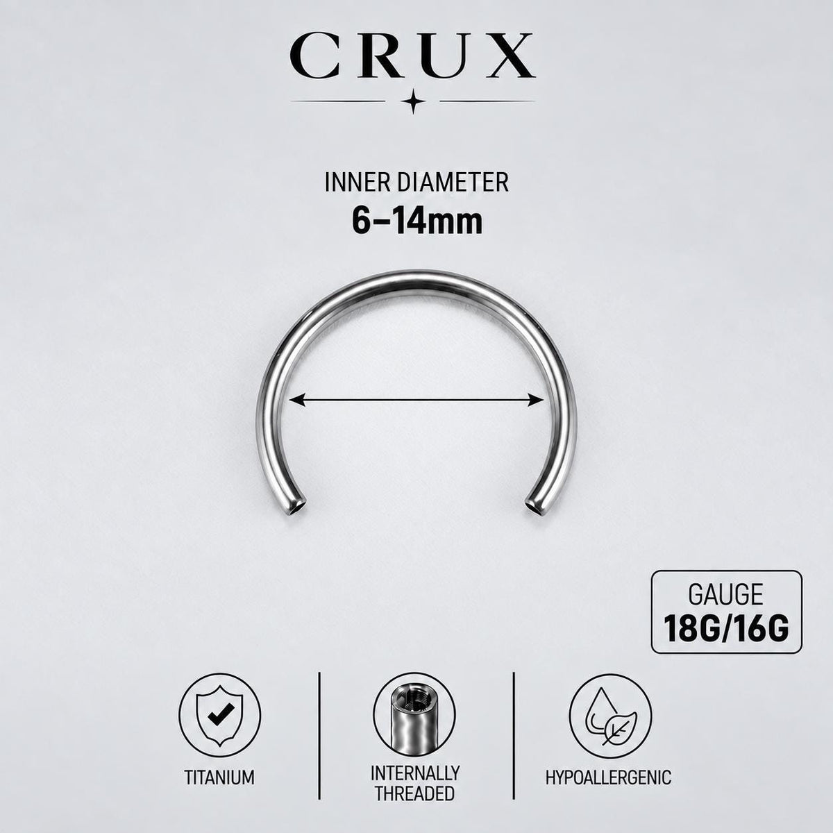Customizable Titanium Horseshoe Barbell detail 17