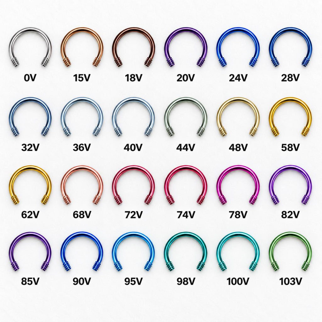 Customizable Titanium Horseshoe Barbell detail 18