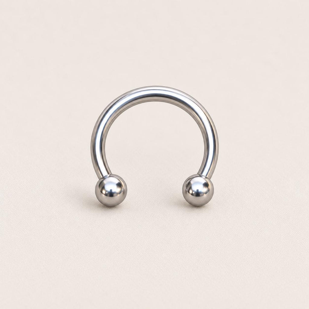 Classic Titanium Horseshoe Ring detail 14