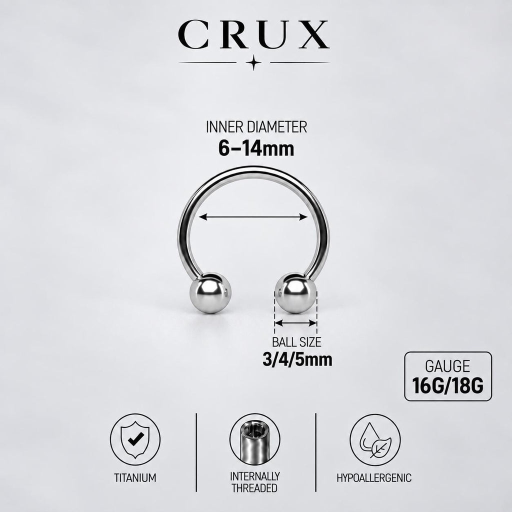 Classic Titanium Horseshoe Ring detail 15