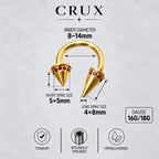 Asymmetrical Crystal Spike Titanium Horseshoe Ring detail 14