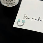 Resin Ball Titanium Horseshoe Ring detail 3