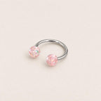Resin Ball Titanium Horseshoe Ring detail 7