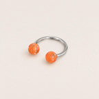 Resin Ball Titanium Horseshoe Ring detail 8