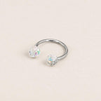 Resin Ball Titanium Horseshoe Ring detail 10