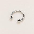 Edgy Spike Titanium Horseshoe Ring detail 7