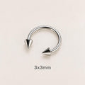 Edgy Spike Titanium Horseshoe Ring detail 8