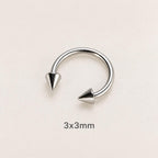 Edgy Spike Titanium Horseshoe Ring detail 8