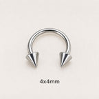Edgy Spike Titanium Horseshoe Ring detail 10