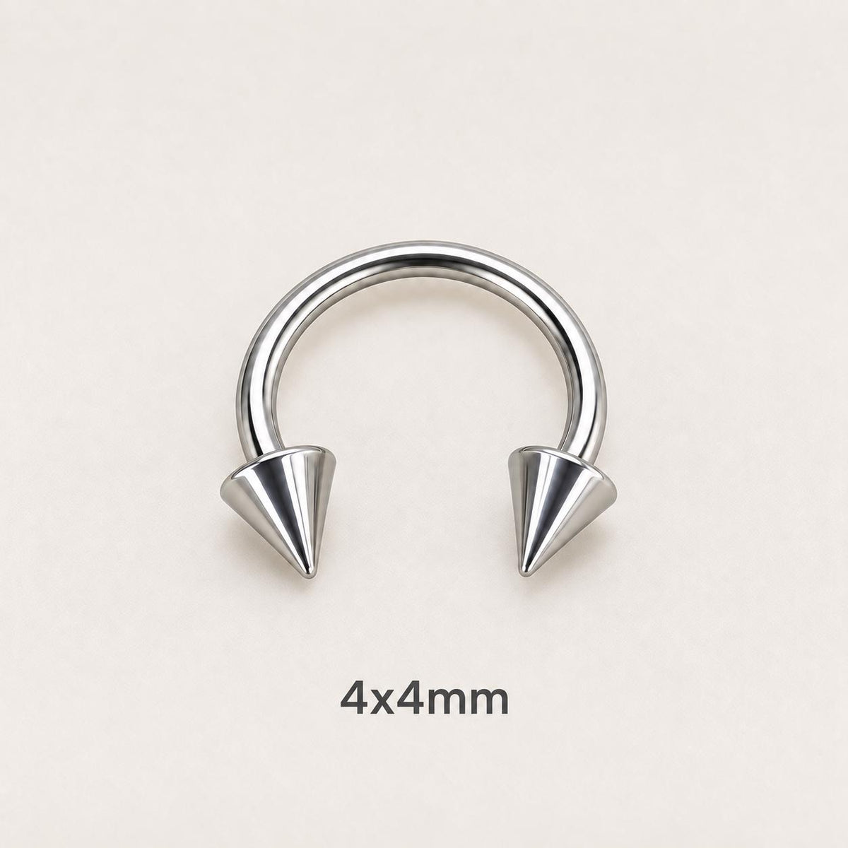 Edgy Spike Titanium Horseshoe Ring detail 10