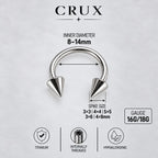 Edgy Spike Titanium Horseshoe Ring detail 13