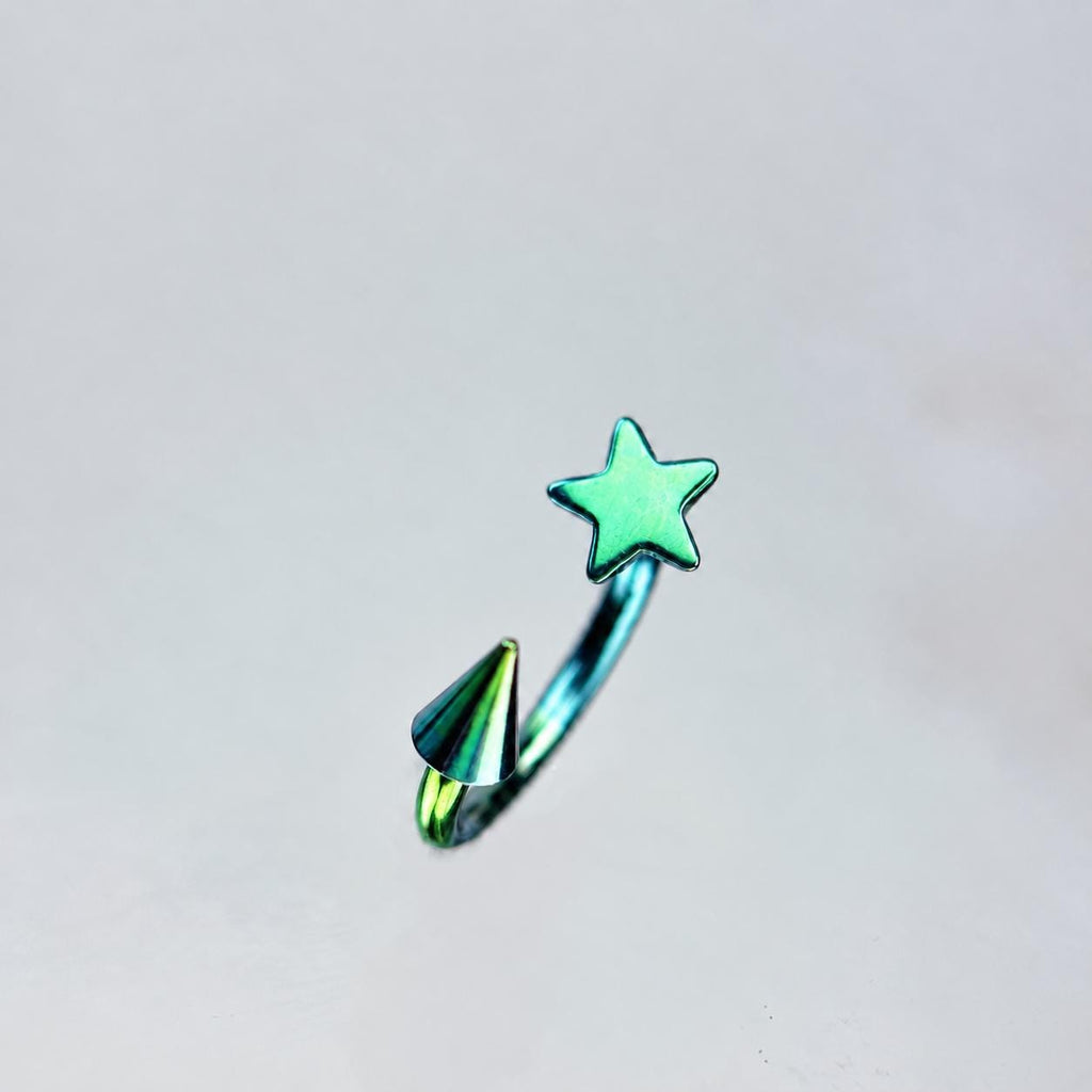 Celestial Star Spike Titanium Horseshoe Ring detail 8