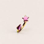 Celestial Star Spike Titanium Horseshoe Ring detail 12
