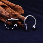 Spike & Ball Titanium Horseshoe Ring detail 7