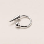 Spike & Ball Titanium Horseshoe Ring detail 12