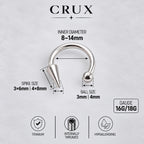 Spike & Ball Titanium Horseshoe Ring detail 13