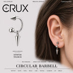 Dangle Spike Titanium Horseshoe Ring