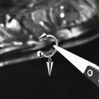 Dangle Spike Titanium Horseshoe Ring detail 3