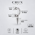 Dangle Spike Titanium Horseshoe Ring detail 8