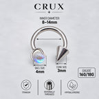 Moonstone Spike Titanium Horseshoe Ring detail 10