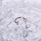 Iridescent Oil Drop Titanium Horseshoe Ring detail 5