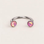 Iridescent Oil Drop Titanium Horseshoe Ring detail 10